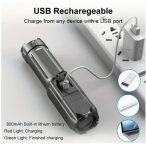 Hordozható USB tölthető led zseblámpa