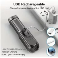 Hordozható USB tölthető led zseblámpa