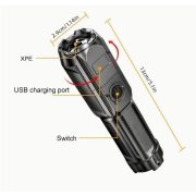 Hordozható USB tölthető led zseblámpa