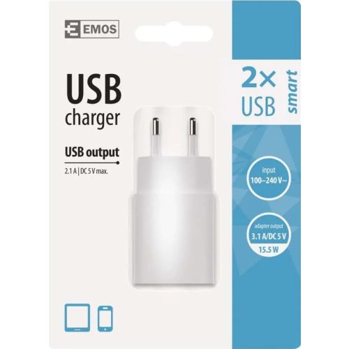 EMOS Univerzális USB töltő SMART 3.1A (18W) V0125