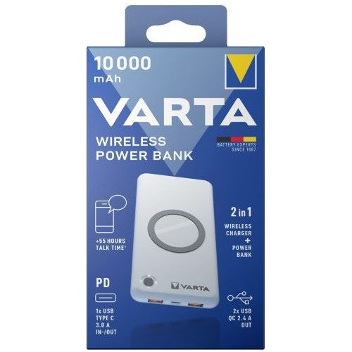 VARTA Hordozható Vezeték Nélküli Power Bank 10000mAh töltő - 57913