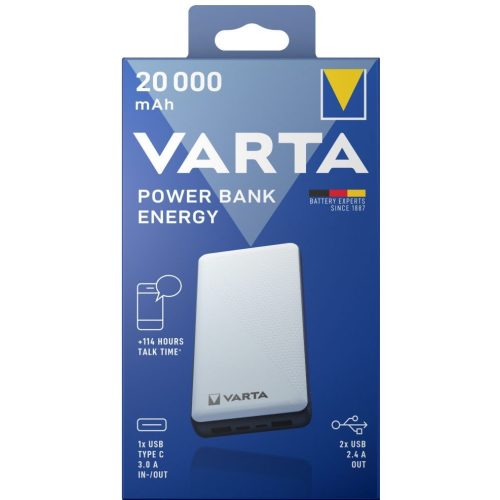 VARTA Hordozható Power Bank Energy 20000mAh töltő - 57978 