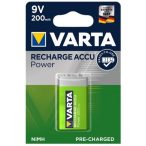 Varta Power 200mAh HR22 tölthető hasáb 9V elem