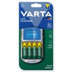   Varta 2600mAh 4db AA tölthető ceruza elem+LCD töltő 57070