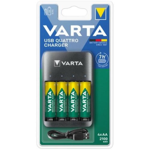 Varta Value USB QUATTRO CHARGER töltő+4db 2100mAh AA ceruza tölthető elem