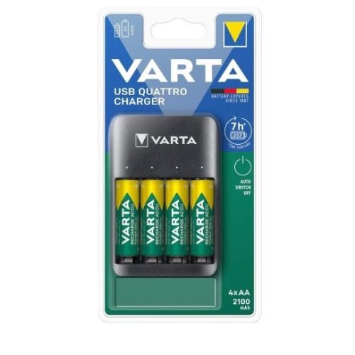 Varta Value USB QUATTRO CHARGER 57652 töltő+4db 2100mAh tölthető AA ceruza elem