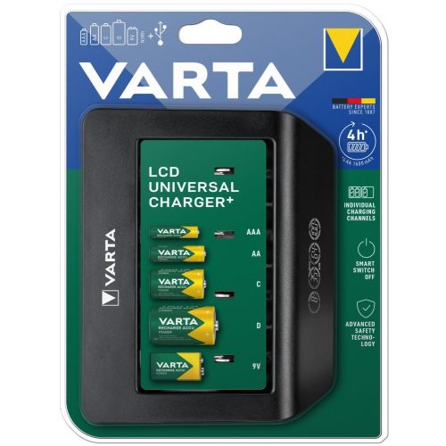 Varta 57688 AA AAA C D 9V LCD univerzális elemtöltő