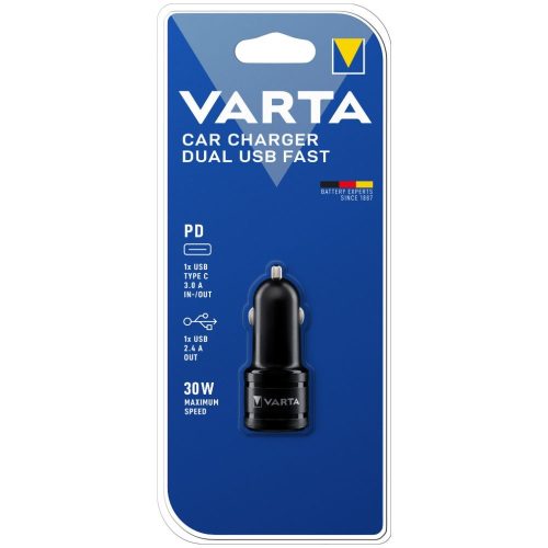 VARTA Car Charger Dual USB Fast autós töltő - 57932 