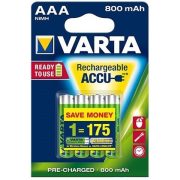 Varta Power HR03/4BP 800mAh akkumulátor 56703 AAA tölthető mikro elem