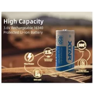 XTAR RCR123A 850mAh 16340 3,7V Lithium tölthető fotó elem