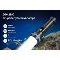 XTAR D26 2800 SET (+1db 21700 akkumulátor) búvárlámpa