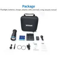   XTAR D30 6000 SET (MC4S töltő+ 4x18650 akkumulátor) búvárlámpa