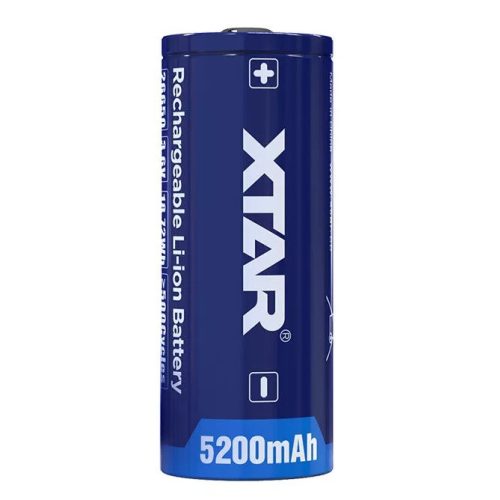 Xtar 26650 3,6V 5200mAh 18.72Wh védelemmel ellátott Li-ion akkumulátor