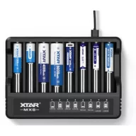   XTAR MX8 KT 8as sortöltő, szinte minden akkuhoz, LCD kijelzővel, többszintű védelem