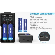 Xtar VC2SL 1,2V/3,6V/3,7V Ni-Mh/Li-ion akkumulátor töltő