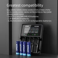   Xtar VC4SL 1,2V/3,6V/3,7V NiMh/NiCD/Li-ion akkumulátor töltő