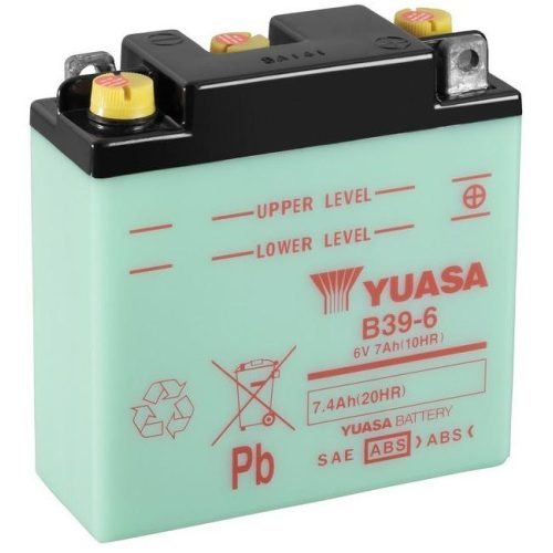 YUASA B39-6 6V 7Ah sav nélküli száraz motor akkumulátor