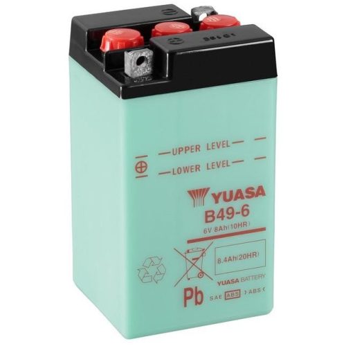YUASA B49-6 6V 8Ah sav nélküli száraz motor akkumulátor   