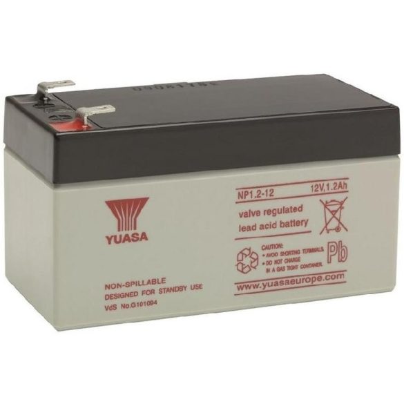 YUASA NP1.2-12 12V 1,2Ah zselés akkumulátor