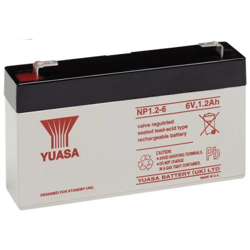 Yuasa NP1.2-6 6V 1,2Ah zárt ólomsavas akkumulátor