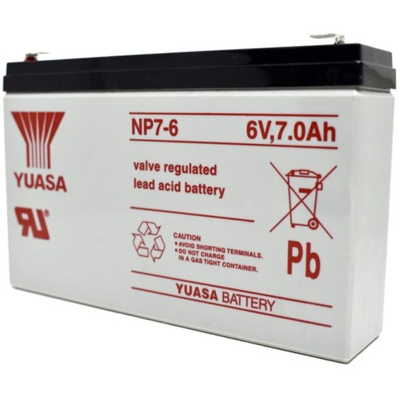 YUASA 6V 7Ah NP7-6 gondozásmentes akkumulátor