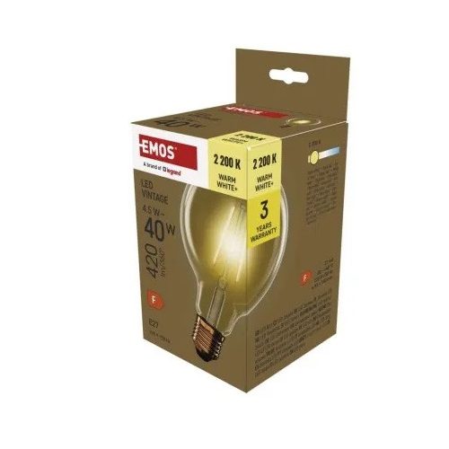 LED izzó Vintage G95 / E27 / 4,5 W (40 W) / 420 lm / Meleg fehér