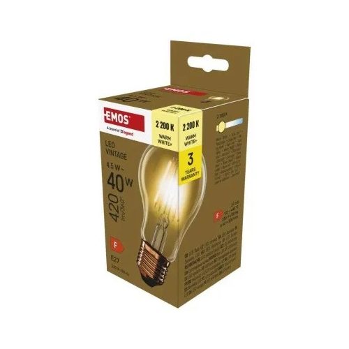 LED izzó Vintage A60 / E27 / 4,5 W (40 W) / 420 lm / Meleg fehér