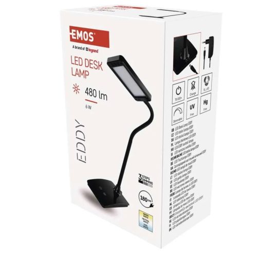  EMOS Eddy LED asztali lámpa, fekete Z7599B