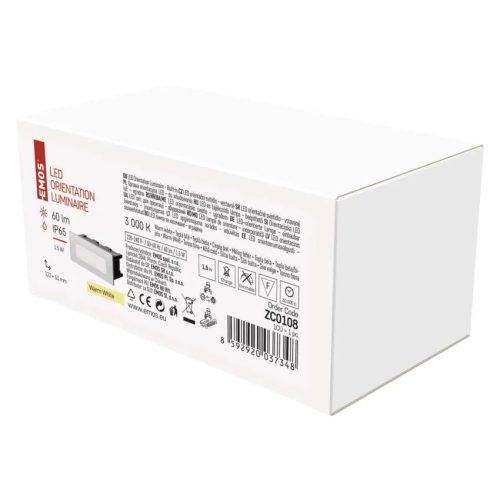 EMOS LED irányfény beépíthető AMAL, téglalap, 1.5W IP65 meleg fehér ZC0108