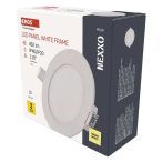    LED süllyesztett lámpatest NEXXO, kerek, fehér, 7W, meleg fehér 