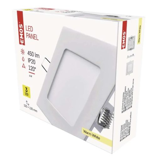  EMOS LED panel beépíthető 6W 450lm IP20 meleg fehér 