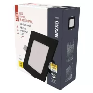   LED süllyesztett lámpatest NEXXO, négyzet, fekete, 7W 480lm