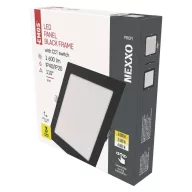   LED süllyesztett lámpatest NEXXO, négyzet, fekete, 18W 1600lm