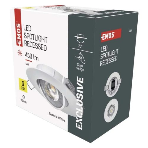  EMOS SIMMI LED spotlámpa 5W 450lm IP20 természetes fehér 