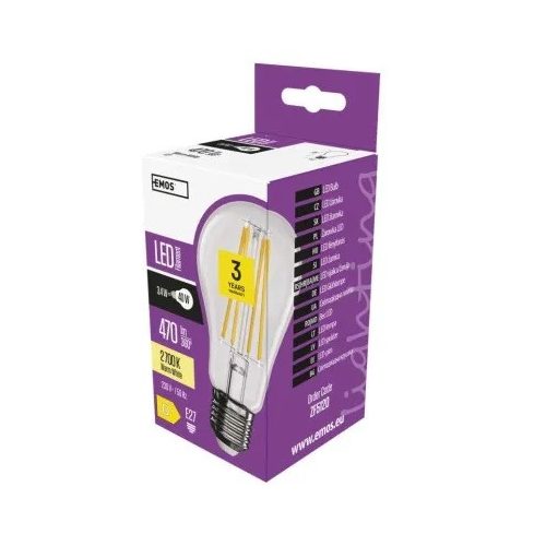  LED izzó Filament A60 / E27 / 3,4 W (40 W) / 470 lm / meleg fehér 