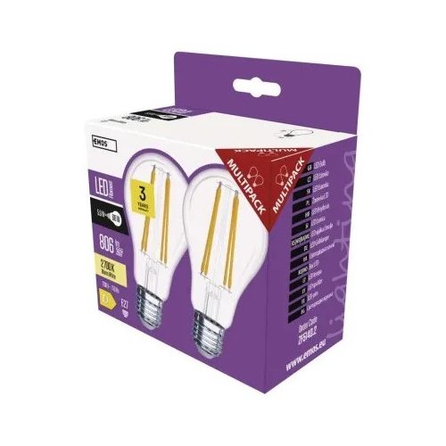  LED izzó Filament A60 / E27 / 5,9 W (60 W) / 806 lm / meleg fehér VÉGKIÁRUSÍTÁS