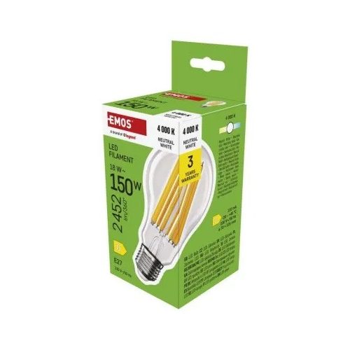 LED izzó Filament A70 / E27 / 18 W (150 W) / 2452 lm / Természetes fehér