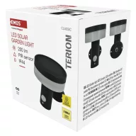    LED napelemes kerti fali lámpa szürkületérzékelővel, TERION, 12,5 × 14,7 × 14,2 cm ZGJ044S