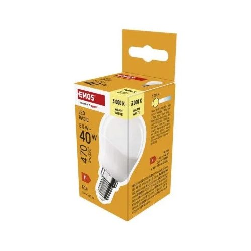 LED izzó Basic Mini Globe / E14 / 5,5 W (40 W) / 470 lm / Meleg fehér