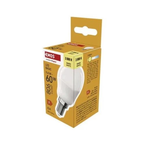 LED izzó Basic Mini Globe / E14 / 9,4 W (60 W) / 806 lm / Meleg fehér