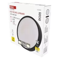    LED felületi lámpatest RORI kerek, fekete, 17W, CCT ZM4401