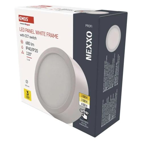  LED felületi lámpatest NEXXO, kerek, fehér, 7,6W, CCT 