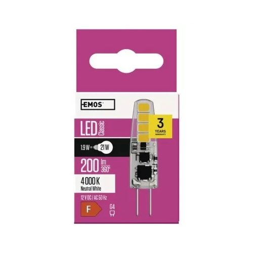 LED izzó Classic JC / G4 / 1,9 W (21 W) / 200 lm / természetes fehér