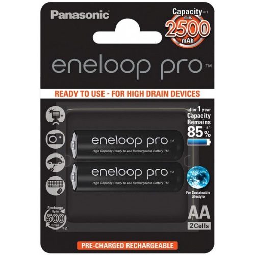 Panasonic eneloop Pro BK-3HCDE/2BE 2db 2500mAh AA tölthető ceruza elem