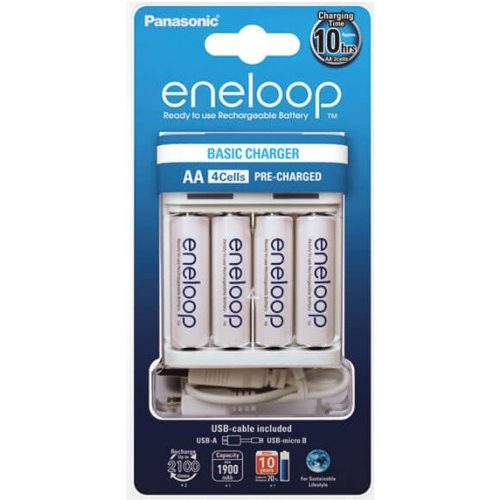 Panasonic eneloop K-KJ61MCC40USB BQ-CC61E elem töltő+BK3MCCE 4db 1900mAh AA tölthető mikró elem