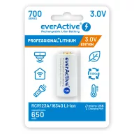   everActive 16340 650mAh RCR123A mikro USB újratölthető 3V Lithium fotóelem