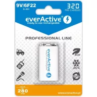 everActive 320mAh HR22 NiMh akkumulátor 9V tölthető elem