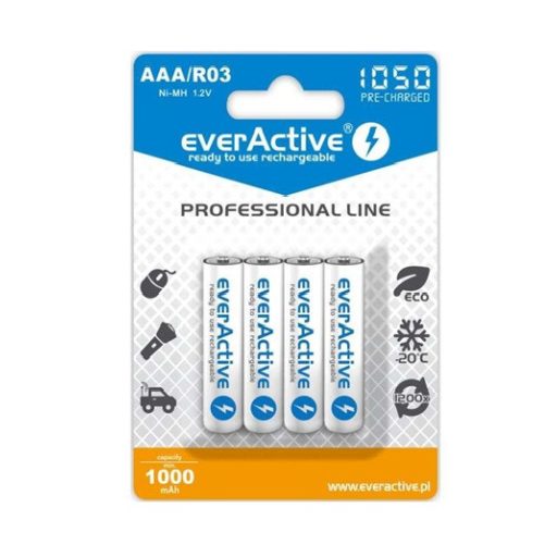 everActive 1050mAh HR03/4BP NiMh mikro akkumulátor AAA tölthető elem