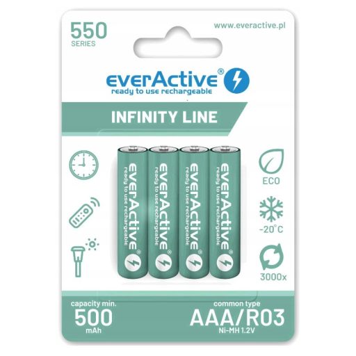 everActive 550mAh HR03/4BP NiMh mikro akkumulátor AAA tölthető elem