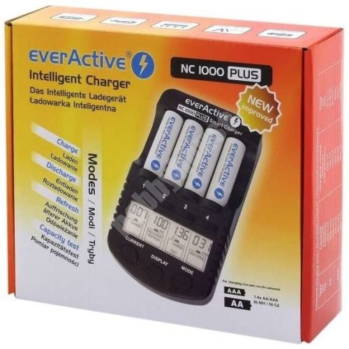 everActive NC1000 PLUS 1,2V Ni-Mh/Ni-CD AA AAA elemtöltő